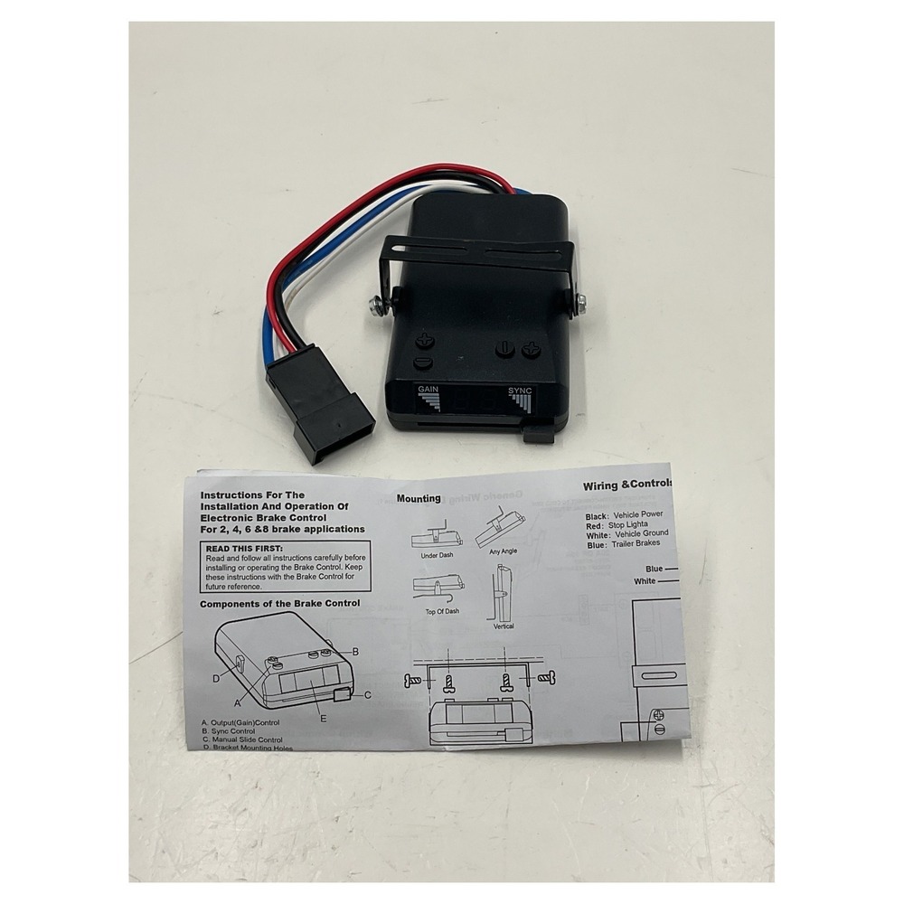 Electronic Trailer Brake Controller Kit 2-8 Brake Applications with Bracket